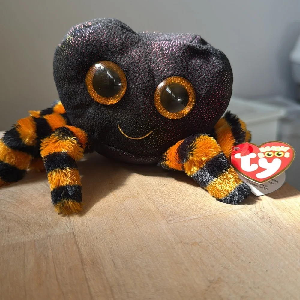 Ty Beanie Boos COBB the‎ Halloween Black & Orange Spider Approx 5 Inch New W/Tag